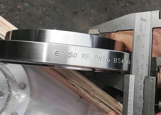 Padrão amarelo galvanizado Ss316 da pintura Bs4504 da flange da tubulação de Wnrf Pn25 do aço