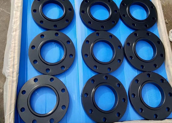 O AÇO CARBONO DO ANSI B 16,5 &amp; DO ASME B16.47 UM PRETO 105 PINTA 1/2” - 48&quot; SLIP NA FLANGE AUMENTADA DA CARA