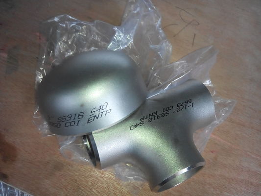 solda de extremidade de aço inoxidável reta SS304L do T da tubulação de 45D 90D 180D SS316L STD SCH40