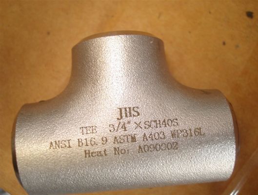 solda de extremidade de aço inoxidável reta SS304L do T da tubulação de 45D 90D 180D SS316L STD SCH40